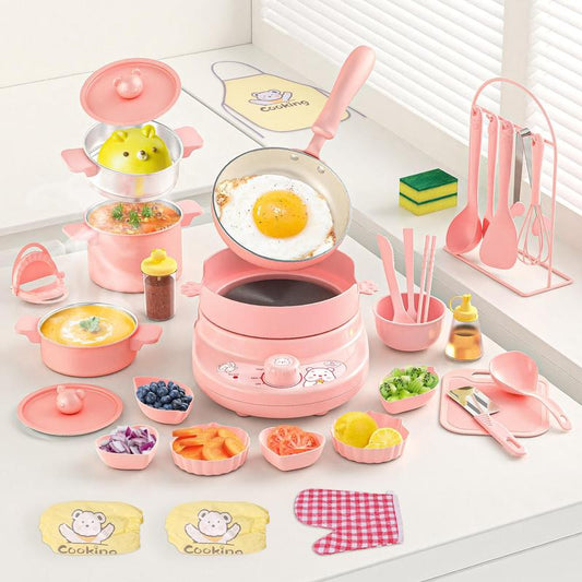 Children'S Cooking Set - a Truly Safe Mini Kitchen Set with a Children'S Set for Making Real Food, Montessori Kitchen Toys for Toddlers, Kitchen Toy Gifts Suitable for Girls and Boys