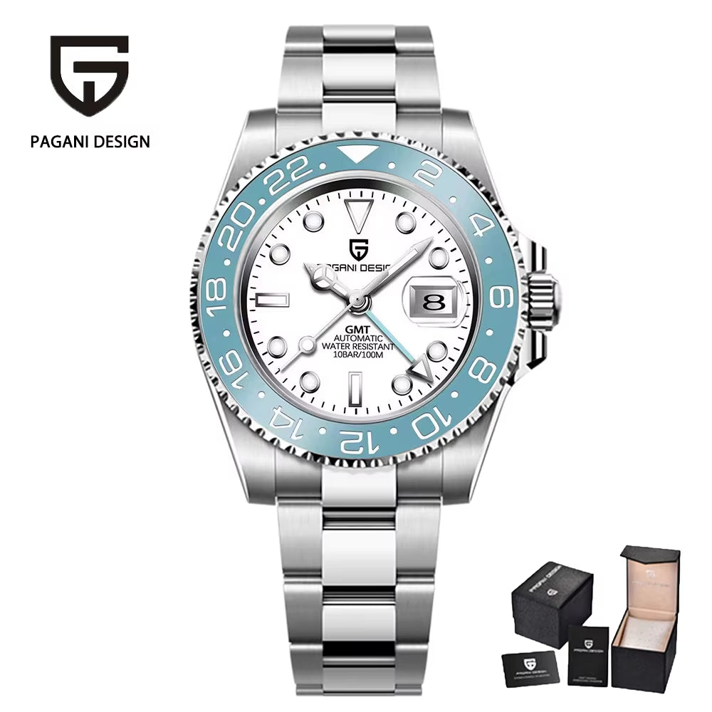 Men Automatic Watches Sapphire Glass 40Mm Ceramic GMT Mechanical Wristwatch Top Brand Sports Waterproof Men Watch