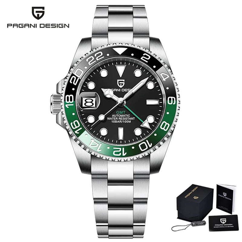 V3 Version GMT Watches Men'S Luxury Sapphire Automatic Mechanical Watch 40MM Stainless Steel Waterproof Watch
